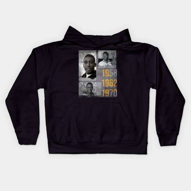 Pele,1958,1962,1970 world cup winner Kids Hoodie by Aloenalone